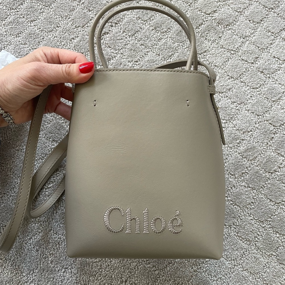 Chloe Micro Crossbody Tote grey